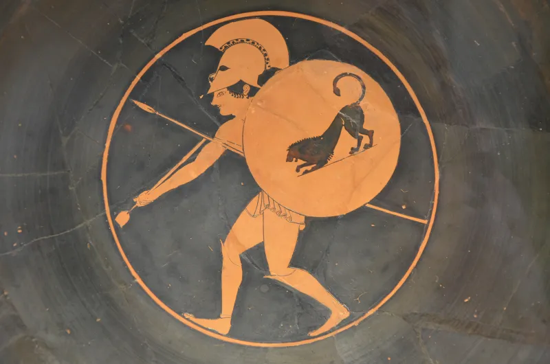 Drinking Cup Of Oltos; The Death Of Patroclus, Attic Red-Figure, From Vulci (Italy), Around 510 Bc, Altes Museum Berlin 