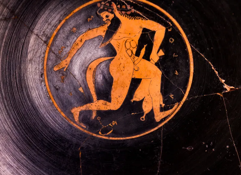 Oltos - Arv 58 Extra - Satyr With Wineskin - Odysseus Escaping Polyphemos - Horse - Roma Mnevg 131420 - 
