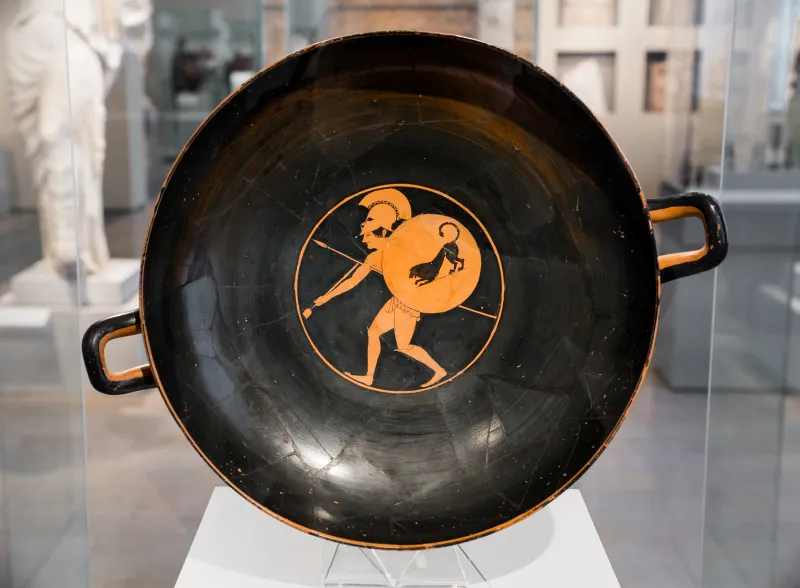 Oltos Arv 60 64 Hoplite With Trumpet - Fight For The Body Of Patroklos 