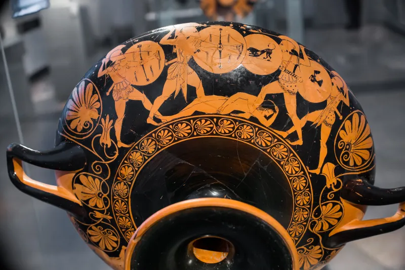 Oltos Arv 60 64 Hoplite With Trumpet - Fight For The Body Of Patroklos 