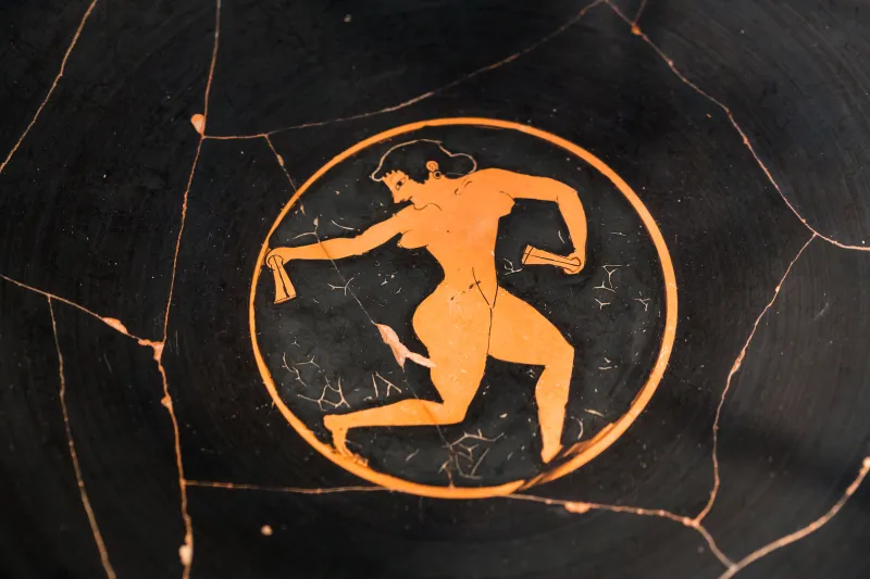 Oltos Arv 63 93 Dancing Hetaira - Dionysos Or Hermes Between Goats 