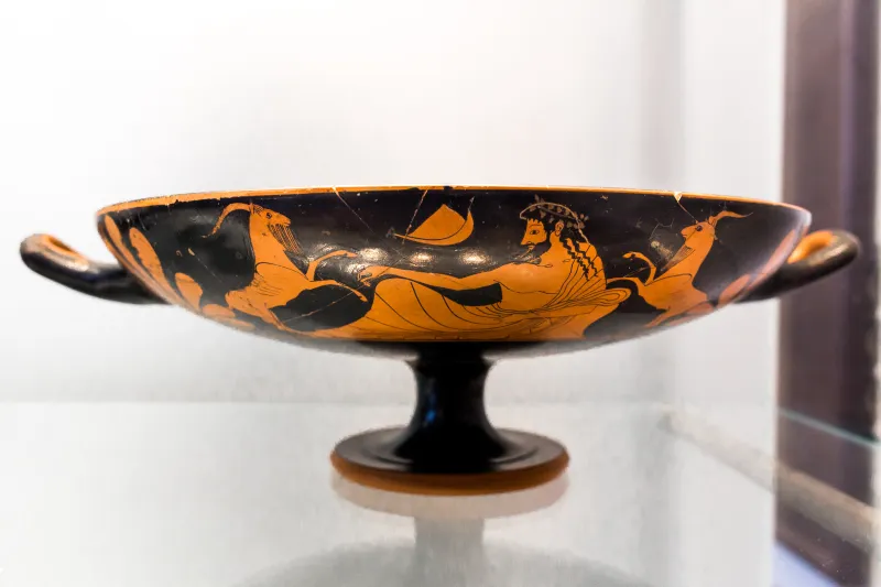 Oltos Arv 63 93 Dancing Hetaira - Dionysos Or Hermes Between Goats 