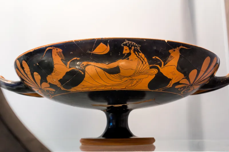 Oltos Arv 63 93 Dancing Hetaira - Dionysos Or Hermes Between Goats 