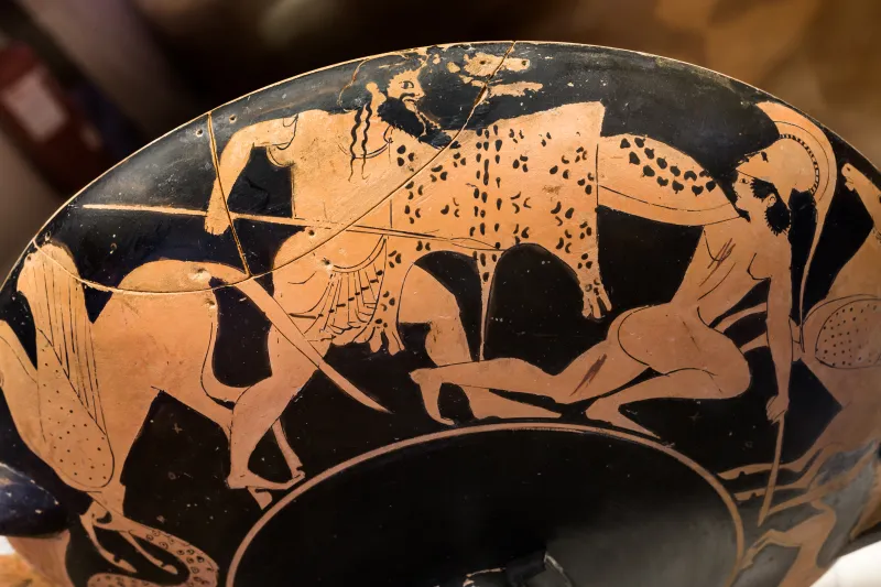 Oltos - Arv 65 114 - Priest With Oinochoe - Herakles And The Hydra - Gigantomachy - Roma Mnevg 50388 - 