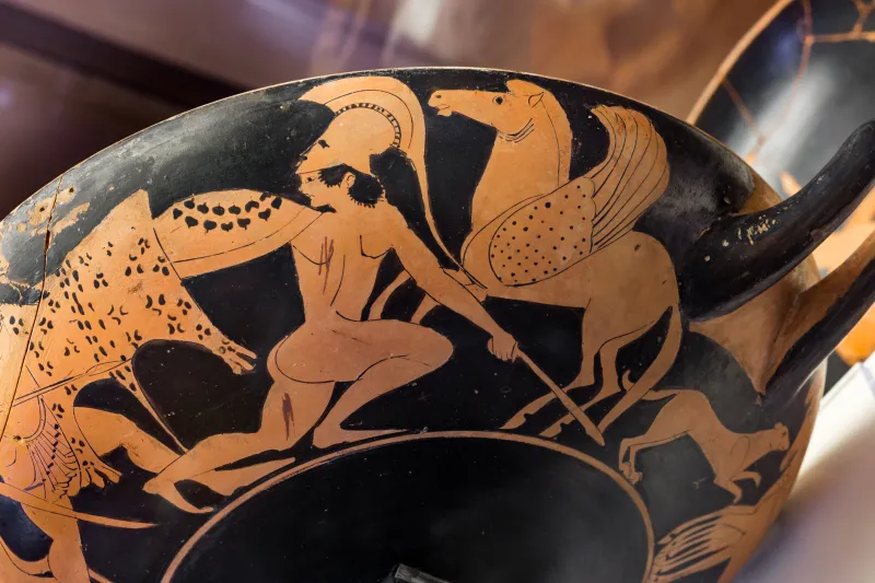 Oltos - Arv 65 114 - Priest With Oinochoe - Herakles And The Hydra - Gigantomachy - Roma Mnevg 50388 - 