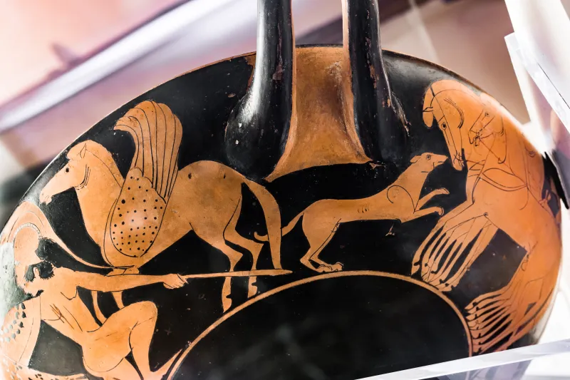 Oltos - Arv 65 114 - Priest With Oinochoe - Herakles And The Hydra - Gigantomachy - Roma Mnevg 50388 - 