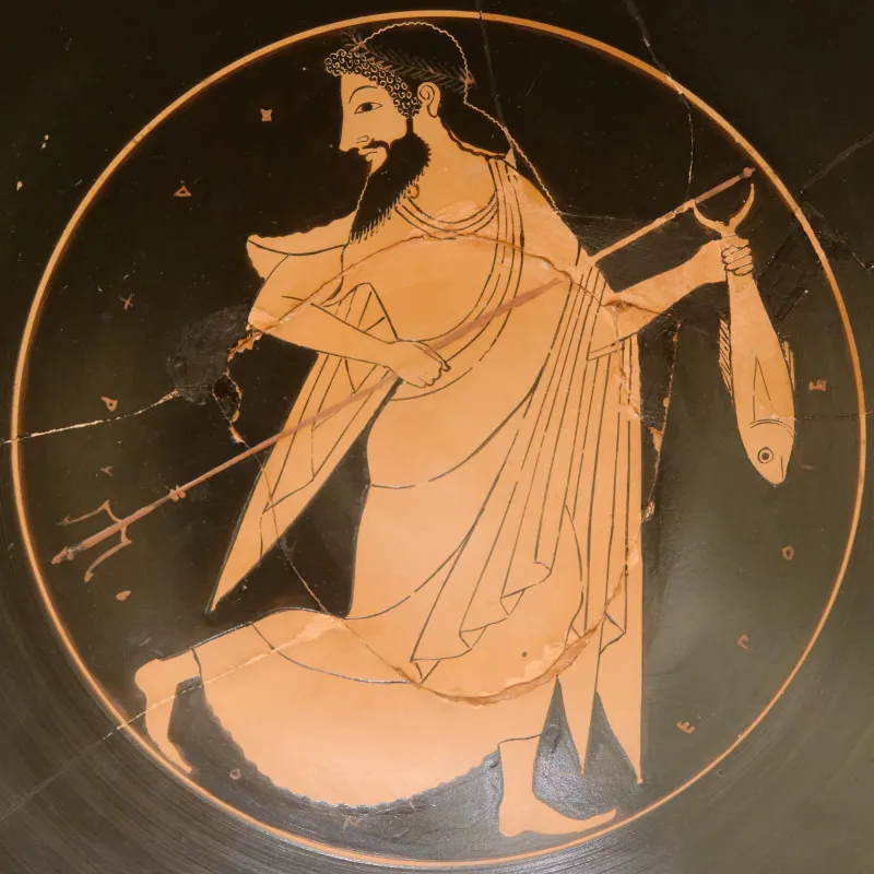 Poseidon With Fish Nationalmuseet 