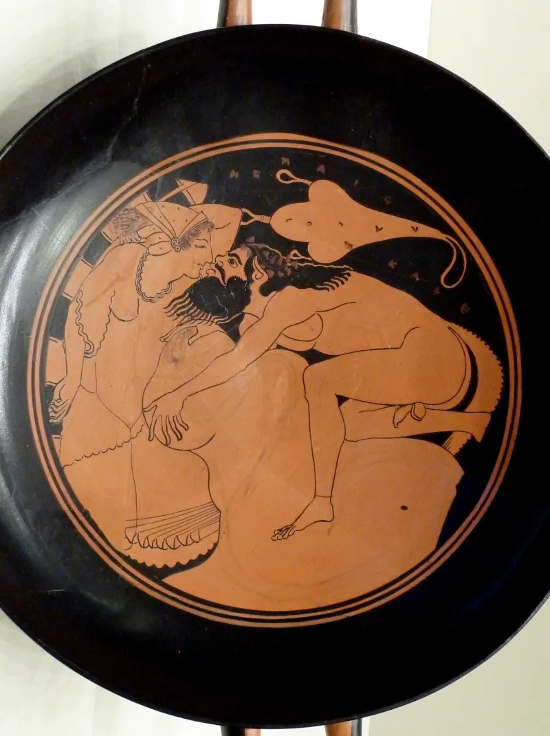 Kylix (Drinking Cup) With A Satyr And Nymph - Getty Villa 