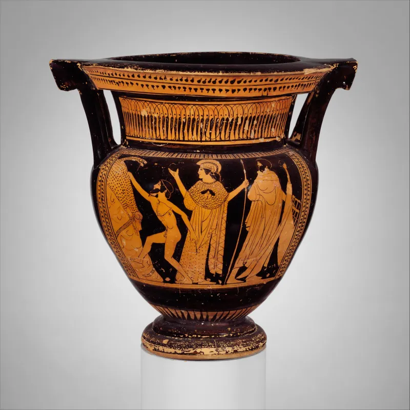 Terracotta Column-Krater (Bowl For Mixing Wine And Water) Met 