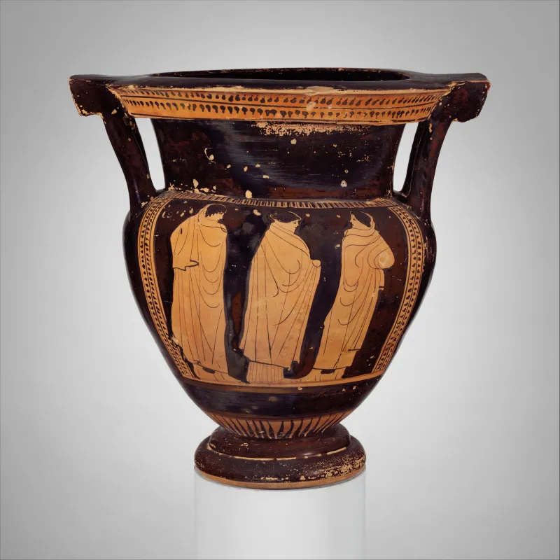 Terracotta Column-Krater (Bowl For Mixing Wine And Water) Met 