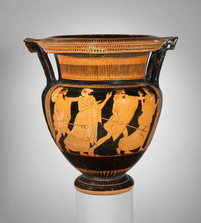 Terracotta Column-Krater (Bowl For Mixing Wine And Water) Met 