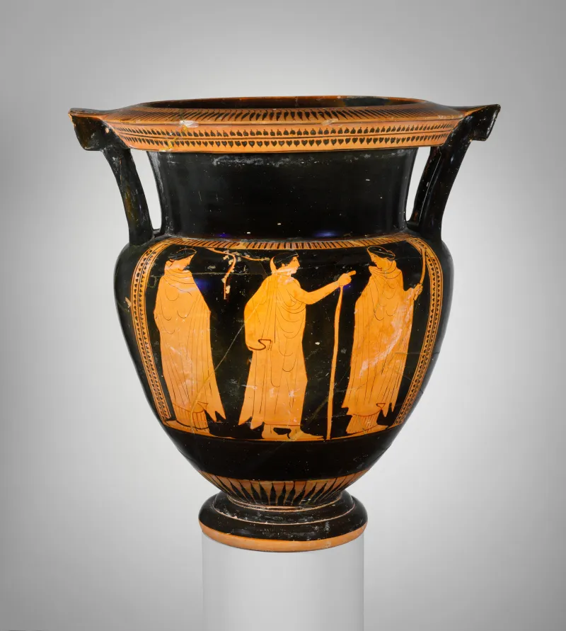 Terracotta Column-Krater (Bowl For Mixing Wine And Water) Met 