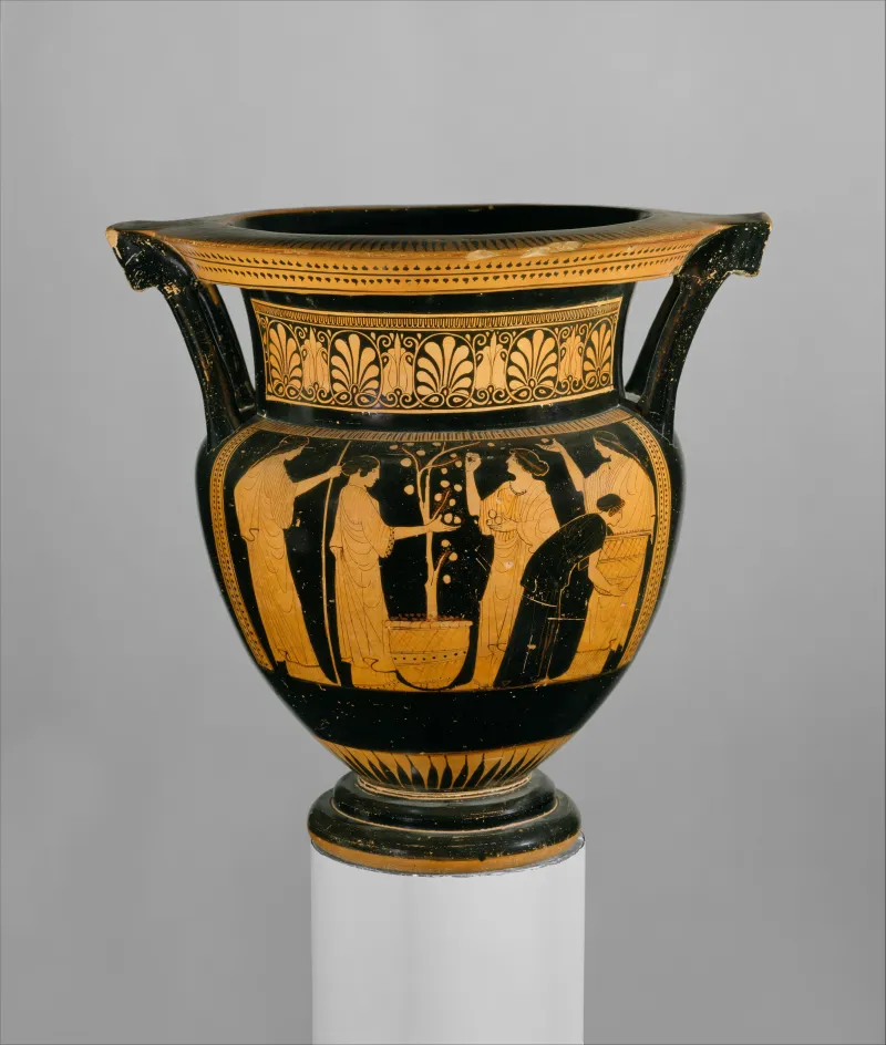 Terracotta Column-Krater (Bowl For Mixing Wine And Water) Met 