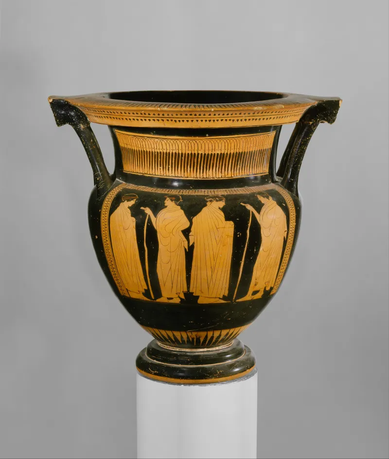 Terracotta Column-Krater (Bowl For Mixing Wine And Water) Met 
