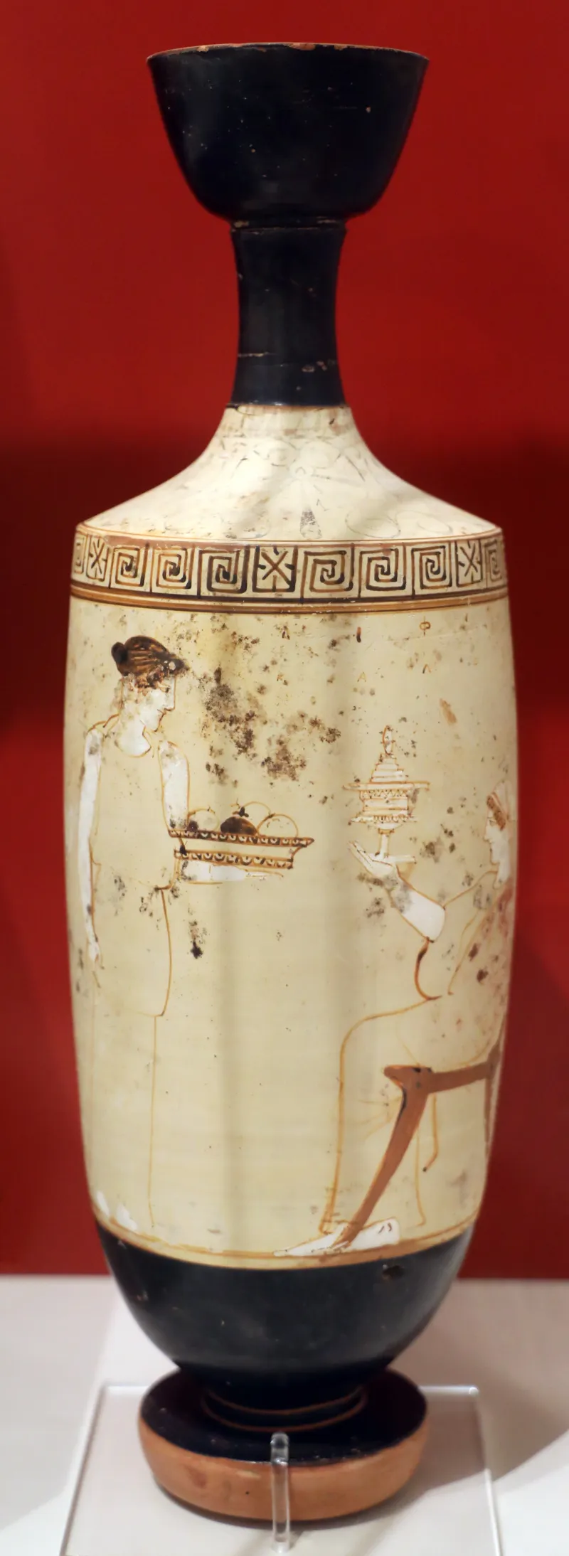 Primo Periodo Classico, Lekythos Attico A Sfondo Bianco Con Scena In Quartiere Feminile, Da Eretria, Pittore Di Atene 12789, 460 Ac 12789, 