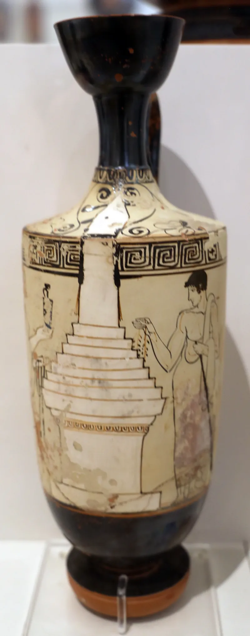 Primo Periodo Classico, Lekythos Attico A Sfondo Bianco Con Due Figure Presso Una Tomba, Da Eretria, Pittore Di Atene 1826, 460-450 Ac 1825, 