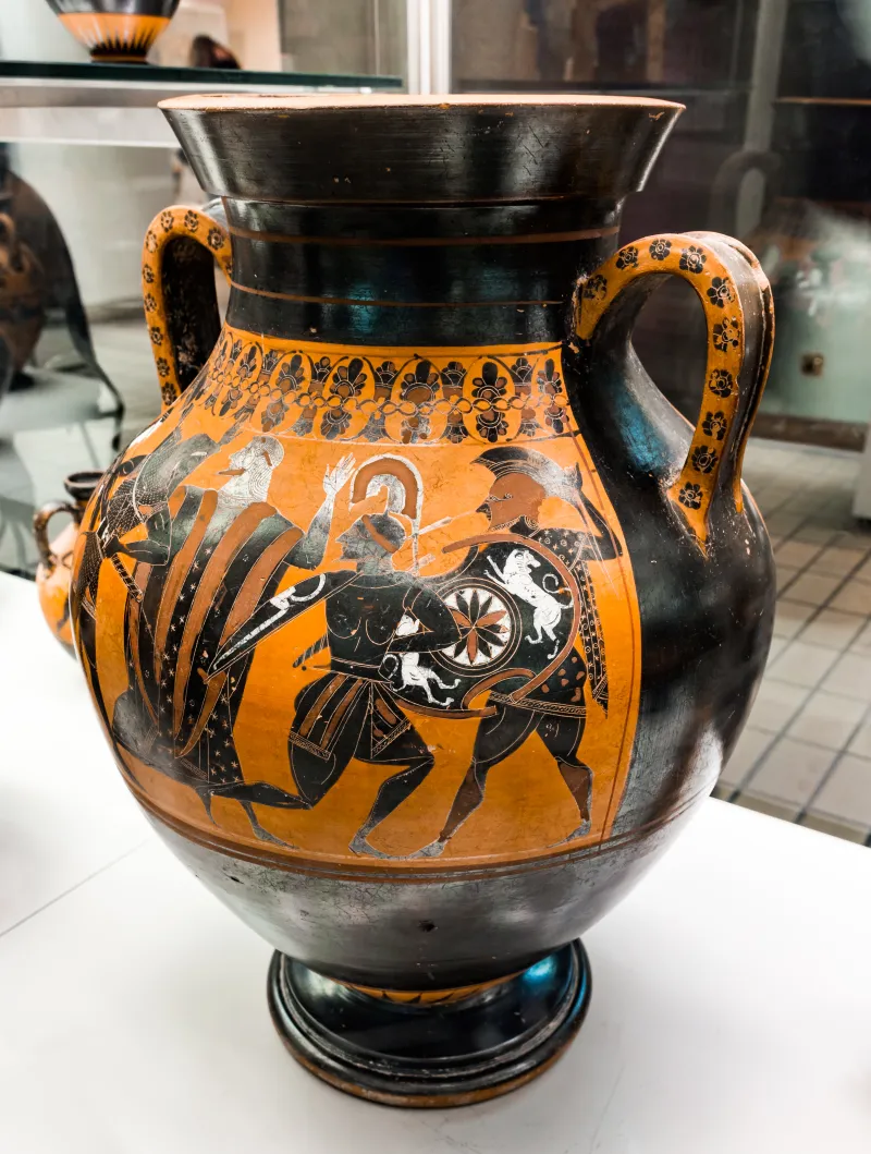 Painter Of Berlin 1686 - Abv 296 1 - Wedded Pair In Chariot - Herakles Fighting Kyknos - London Bm 1861-0425-50 - 