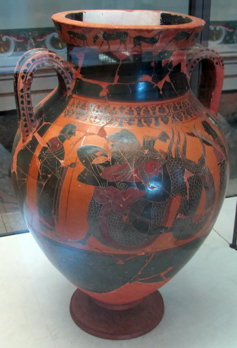 Pittore Di Berlino 1686, Anfora A Con Eracle E Il Mostro Marino Triton, Quadriga, 550-525 02 Da Del Tufo, 