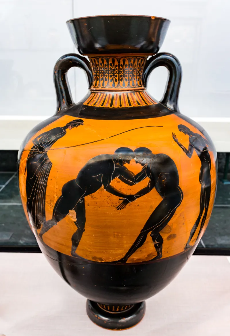 Painter Of Berlin 1833 - Abv 407 2 - Athena Promachos - Wrestlers - München As 1455 - 