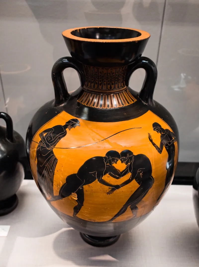 Painter Of Berlin 1833 - Abv 407 2 - Athena Promachos - Wrestlers - München As 1455 - 