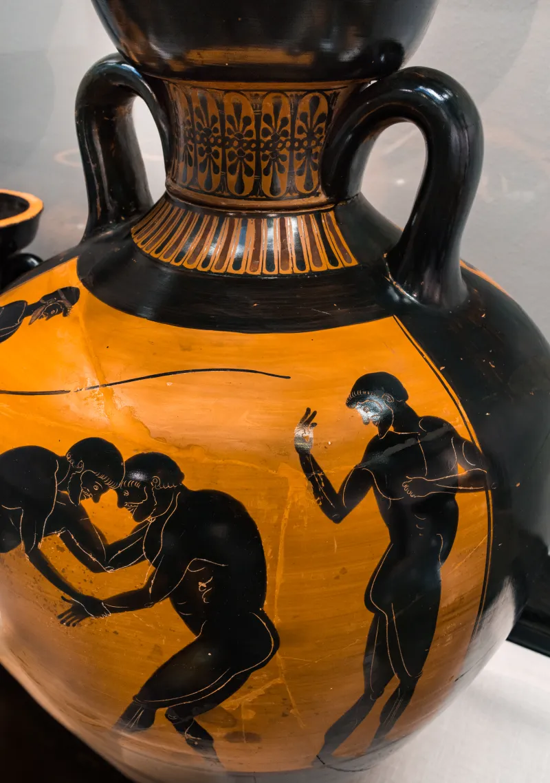 Painter Of Berlin 1833 - Abv 407 2 - Athena Promachos - Wrestlers - München As 1455 - 