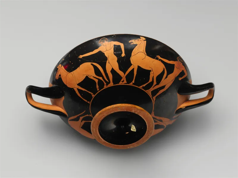 Terracotta Kylix (Drinking Cup) With Horses Met 