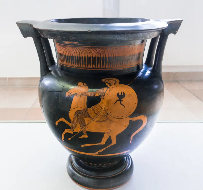 Painter Of Bologna 228 Arv 512 10 Amazon Dismounting From Her Horse - Draped Man 