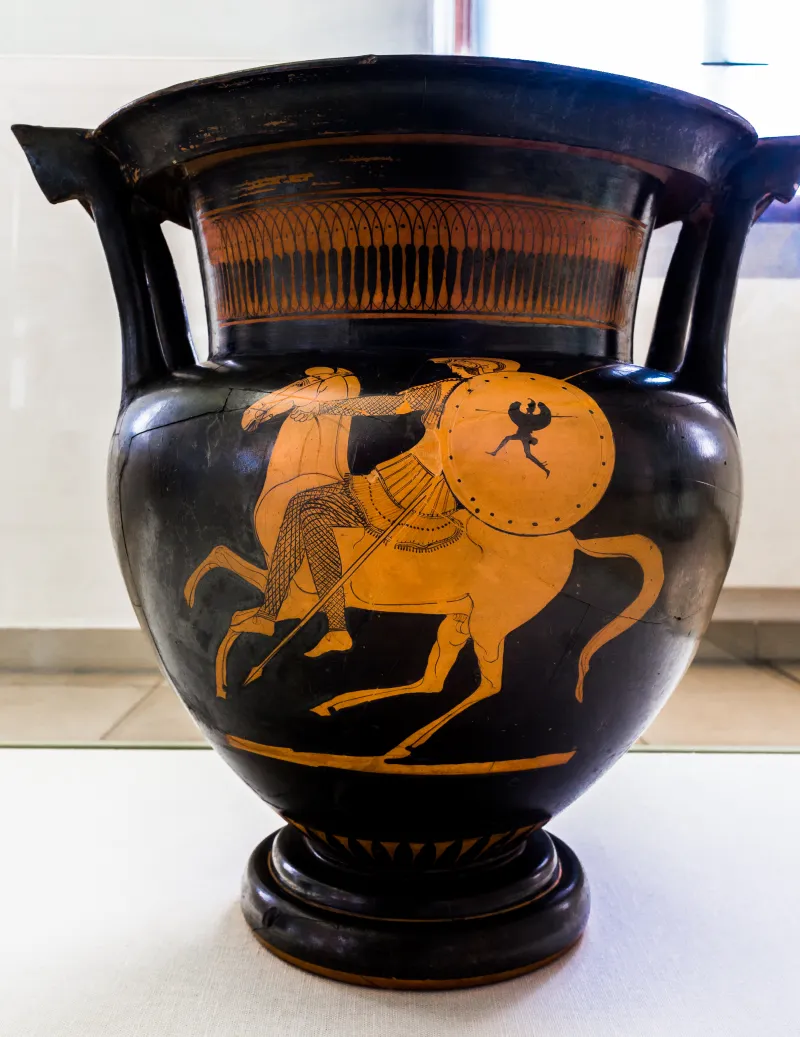 Painter Of Bologna 228 Arv 512 10 Amazon Dismounting From Her Horse - Draped Man 