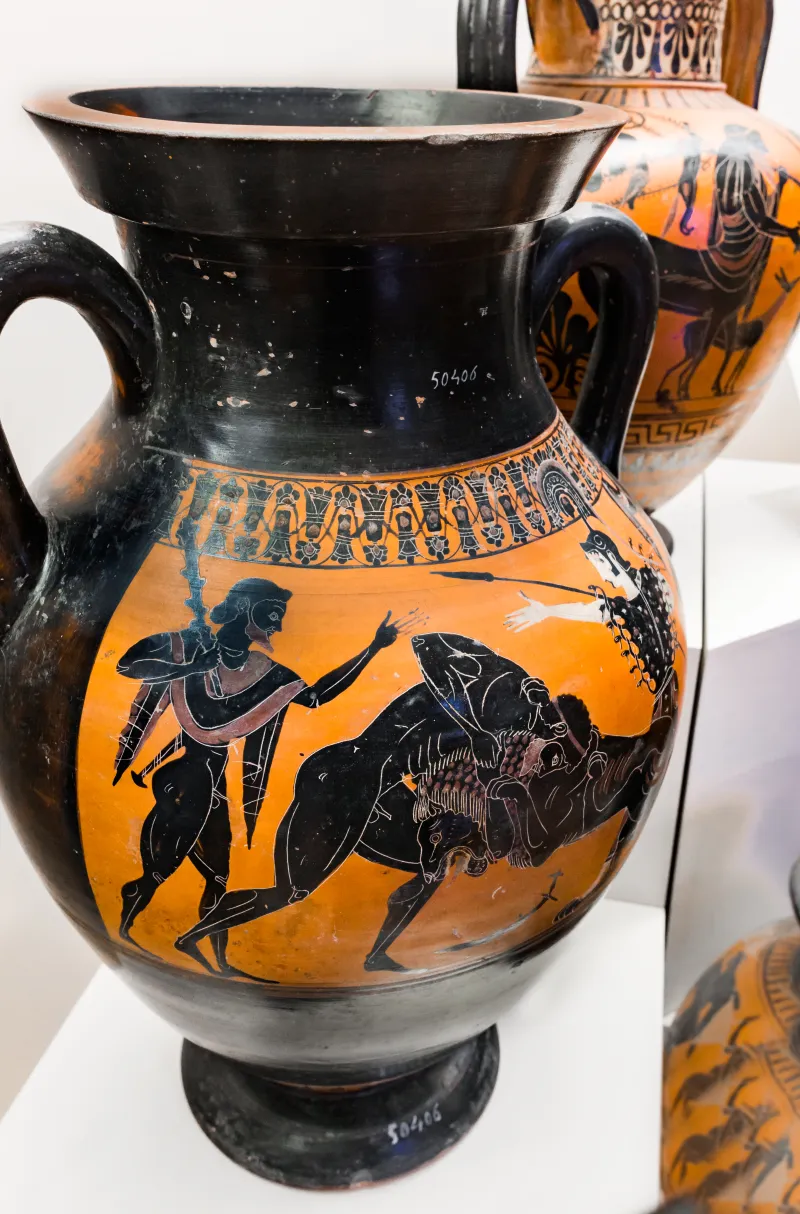 Near The Painter Of Boulogne 441 - Abv 291 - Herakles And The Lion - Warriors Leaving Home - Roma Mnevg 50406 - 