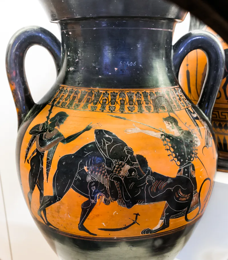 Near The Painter Of Boulogne 441 - Abv 291 - Herakles And The Lion - Warriors Leaving Home - Roma Mnevg 50406 - 