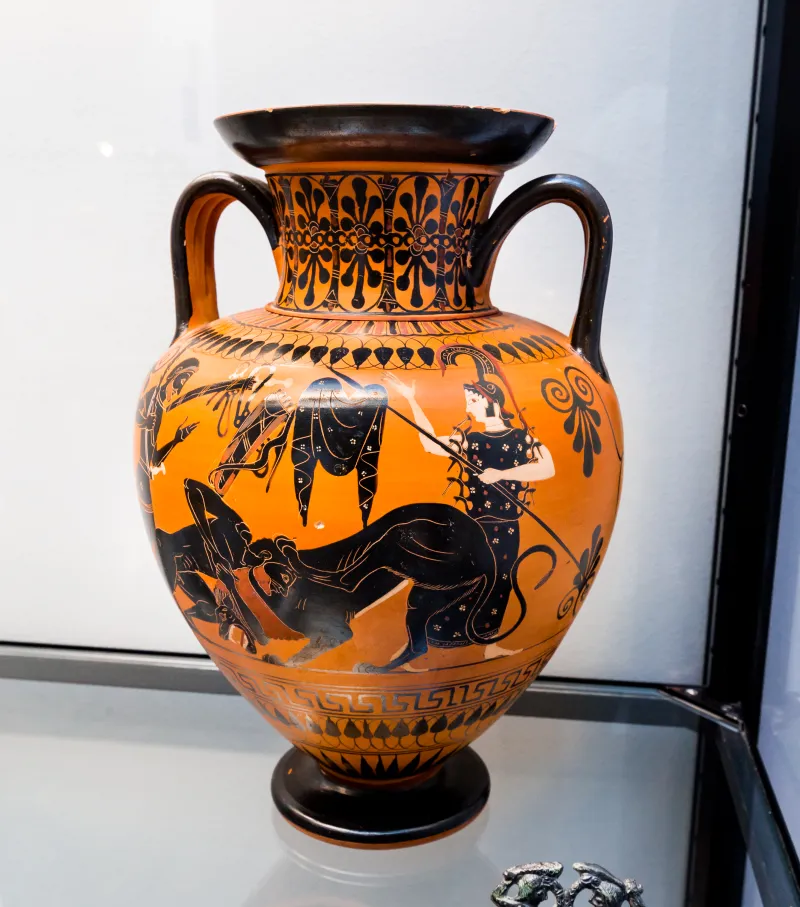 Painter Of Boulogne 441 - Abv 290 3 - Herakles And The Lion - Herakles With Athena And Hermes - München As 1557 - 