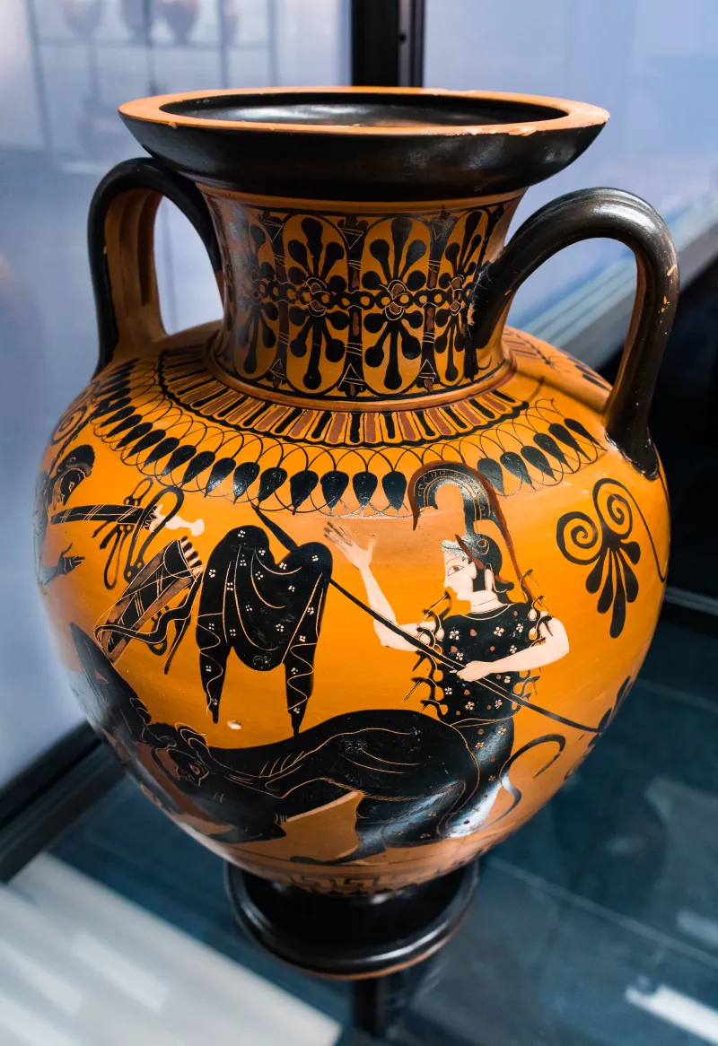 Painter Of Boulogne 441 - Abv 290 3 - Herakles And The Lion - Herakles With Athena And Hermes - München As 1557 - 