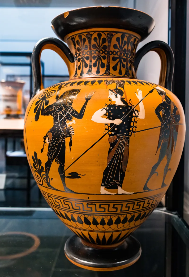 Painter Of Boulogne 441 - Abv 290 3 - Herakles And The Lion - Herakles With Athena And Hermes - München As 1557 - 