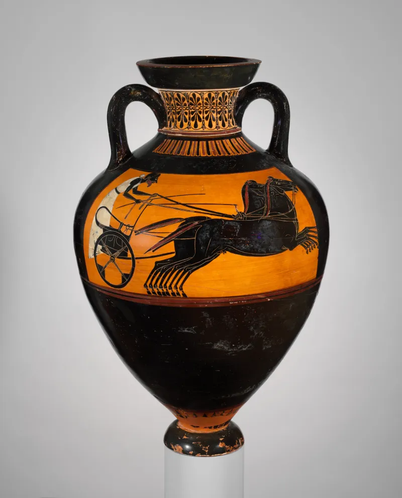 Terracotta Panathenaic Prize Amphora (Jar) Met 