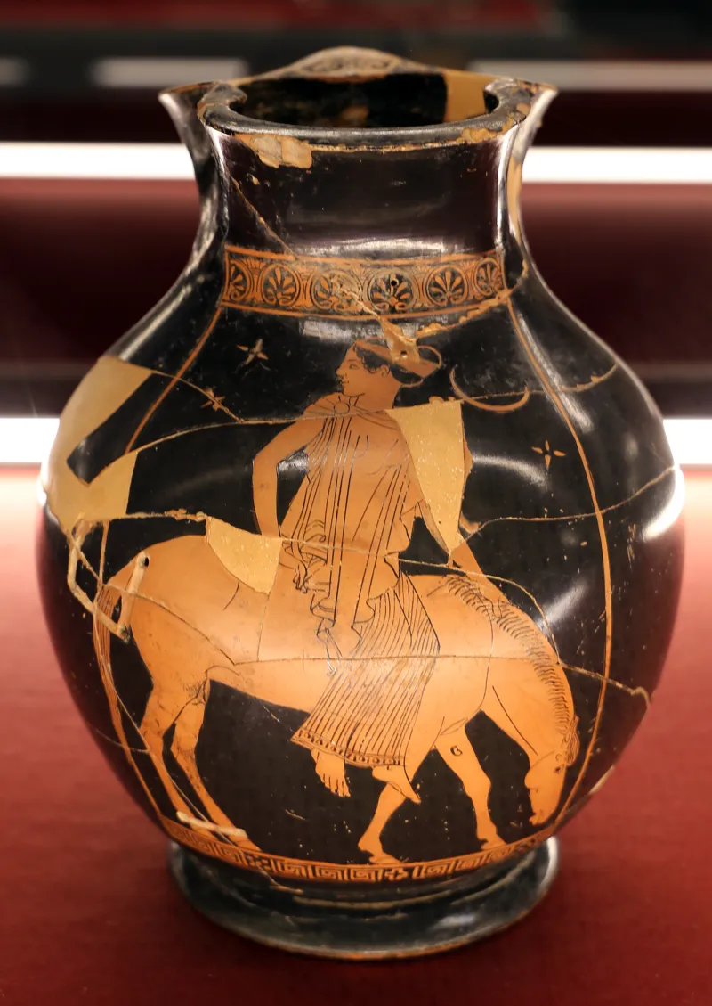 Pittore Di Firenze 4021, Oinochoe Con Giovane Che Cavalca All'amazzone, Forse Selene, Attica 460-450 (Fi Man) 