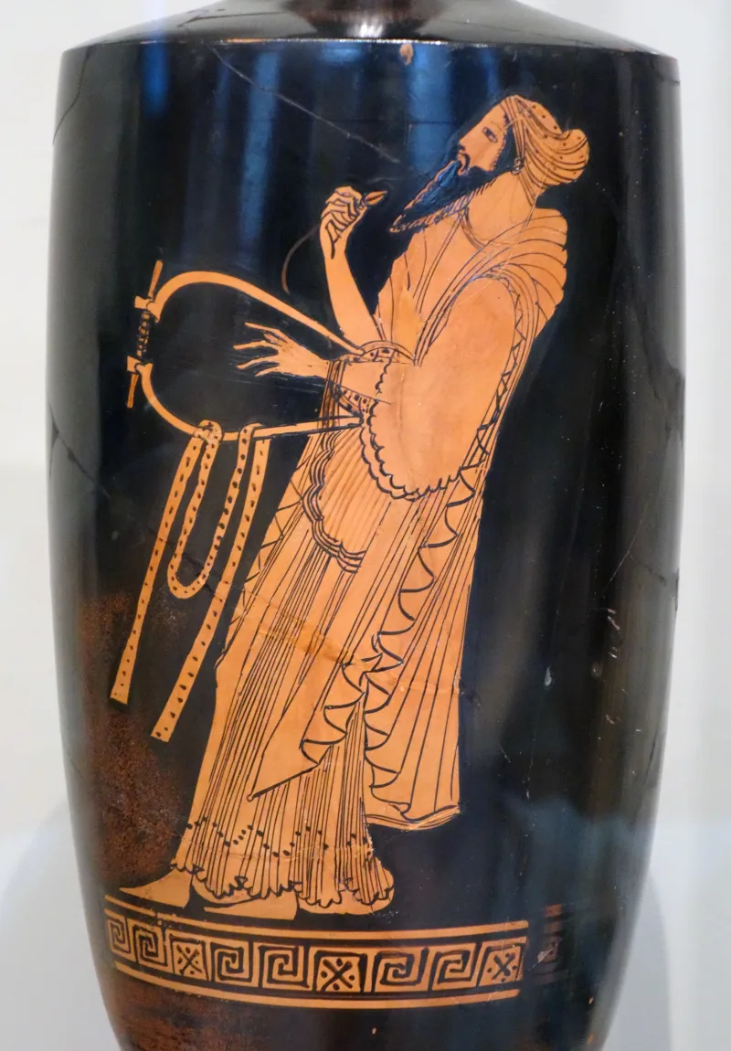 Red-Figure Lekythos Poet With Lyre (Boston Mfa 