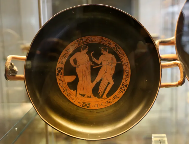 Pittore Di Heidelberg 211, Kylix Attica Con Atleta E Colloqui, 420-410 Ac 
