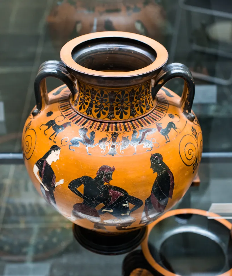 Comparable With The Painter Of London B 213 - Abv 143 - Animal Frieze - Apollon With Leto And Artemis - Theseus And The Minotaur - München As 1472 - 