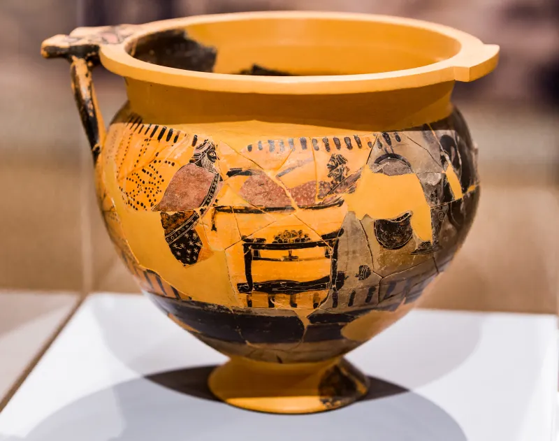 Painter Of London B 76 - Abv 87 17Extra - Ransom Of Hektor’s Body - Lotos-Palmette-Cross Between Bird And Satyr - Vetulonia Mcaif 98903 - 