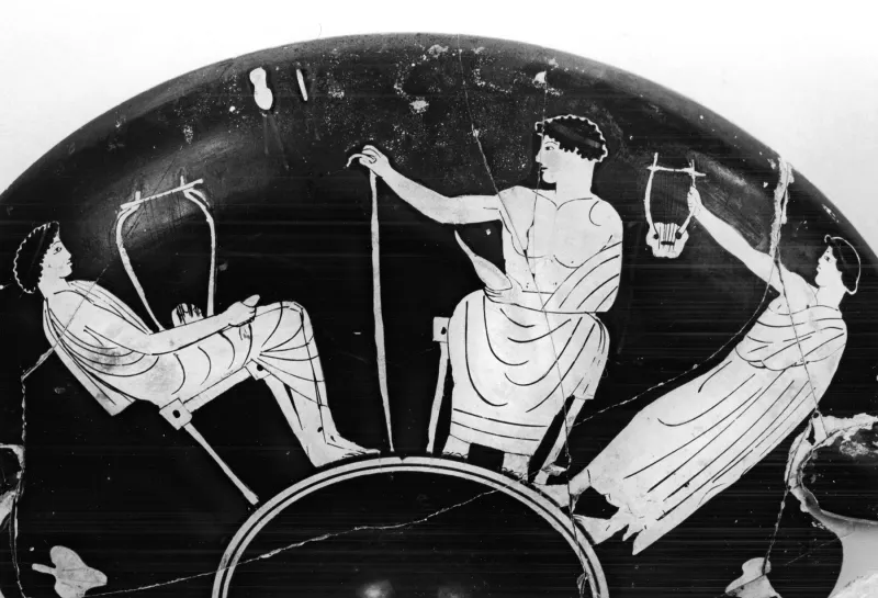 Painter Of London D 12 - Kylix With Woman And Music Lesson - Walters 4893 - Side A 