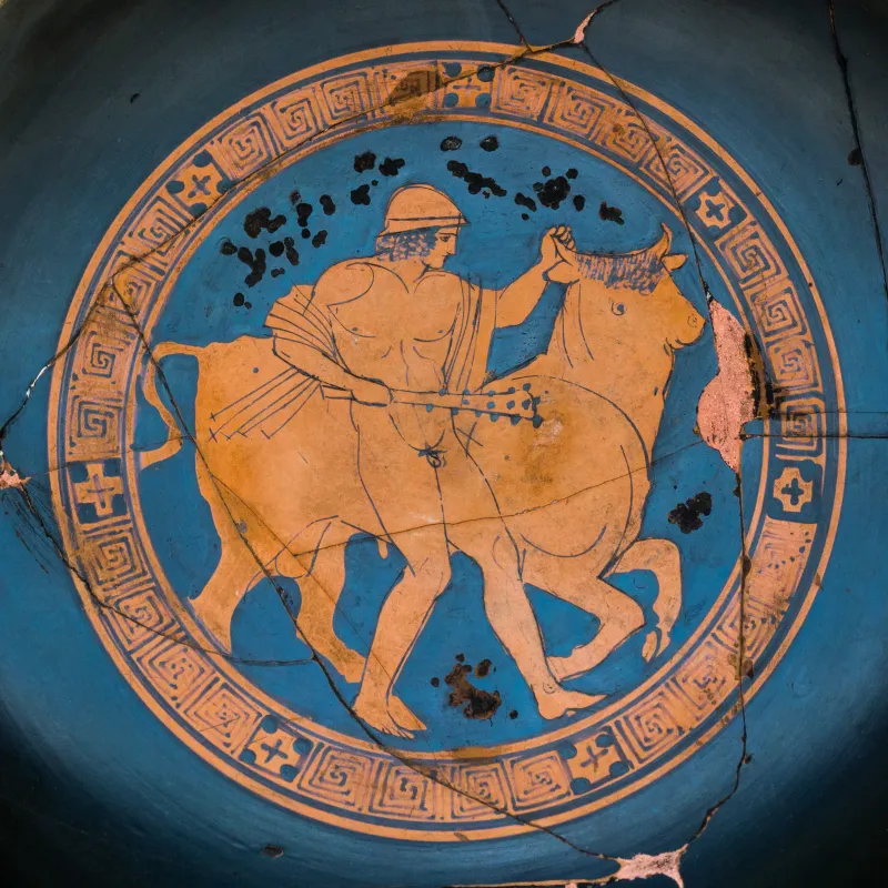 Painter Of London E 105 Arv 1293 2 Herakles Or Theseus With The Bull - Komos 
