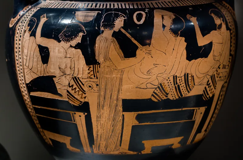 Painter Of London E 489 Arv 547 35 Symposion - Three Draped Youths 