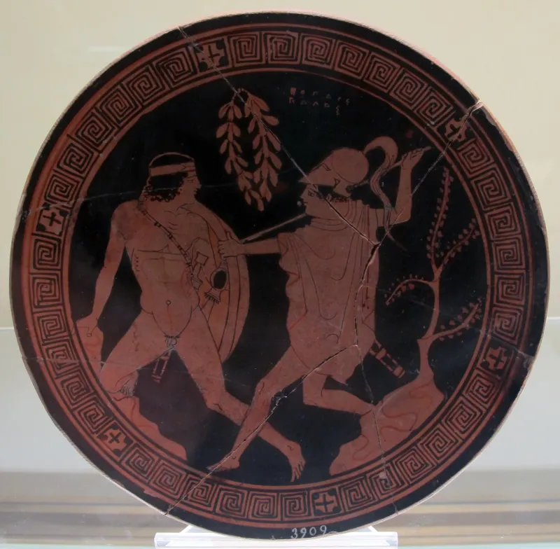 Pittore Di Londra E777, Tondo Da Kylix Con Scena Di Duello, 460-50 