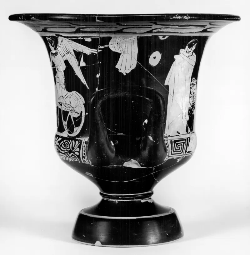 Painter Of London F 1 - Red-Figure Krater With Three Standing Figures - Walters 48261 - Right 