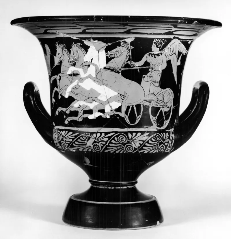 Painter Of London F 1 - Red-Figure Krater With Three Standing Figures - Walters 48261 - Side 
