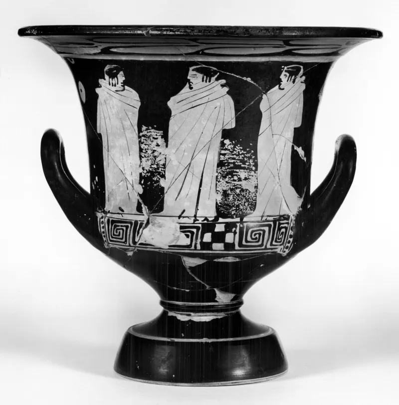 Painter Of London F 1 - Red-Figure Krater With Three Standing Figures - Walters 48261 - Side 