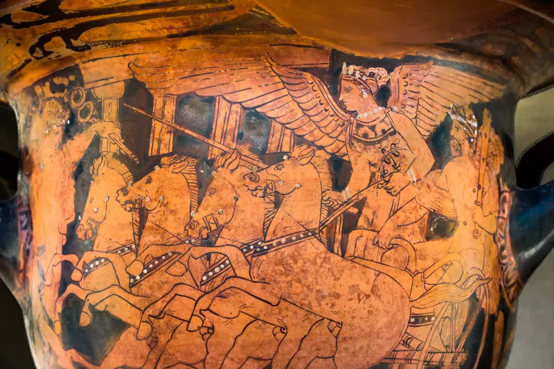 Painter Of London F 64 Arv 1419 1 Herakles And Nike In Chariot - Three Young Athletes 