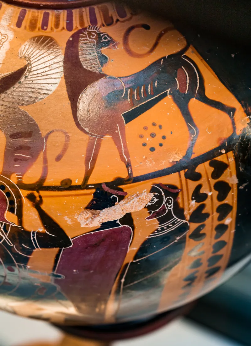 Painter Of Louvre F 6 - Abv 123 1 - Sphinxes Between Lions - Fight - München As 1680 - 