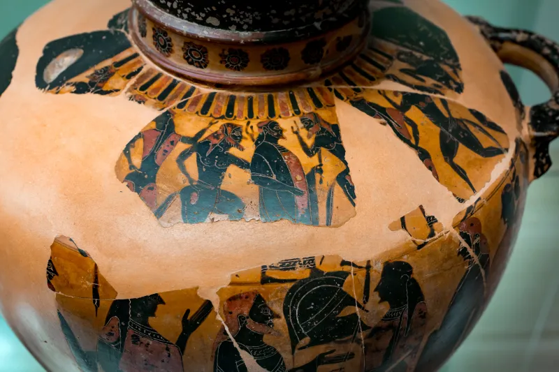 Painter Of Louvre F 6 - Abv 124 6 - Dionysos With Satyrs And Maenads - Arming - Firenze Man 3808 - 