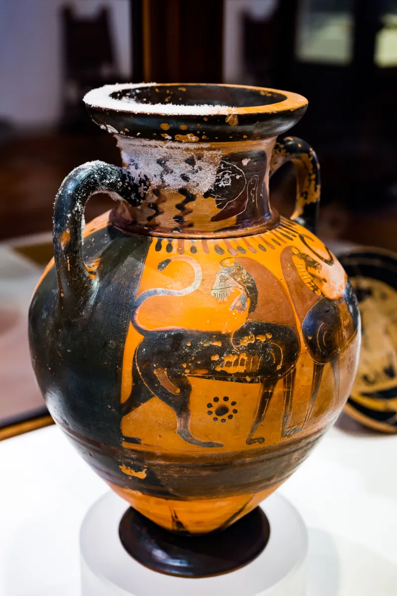 Painter Of Louvre F 6 - Abv 128 - Head Of Man - Herakles And The Lion - Confronted Lions - Cortona Maec - 